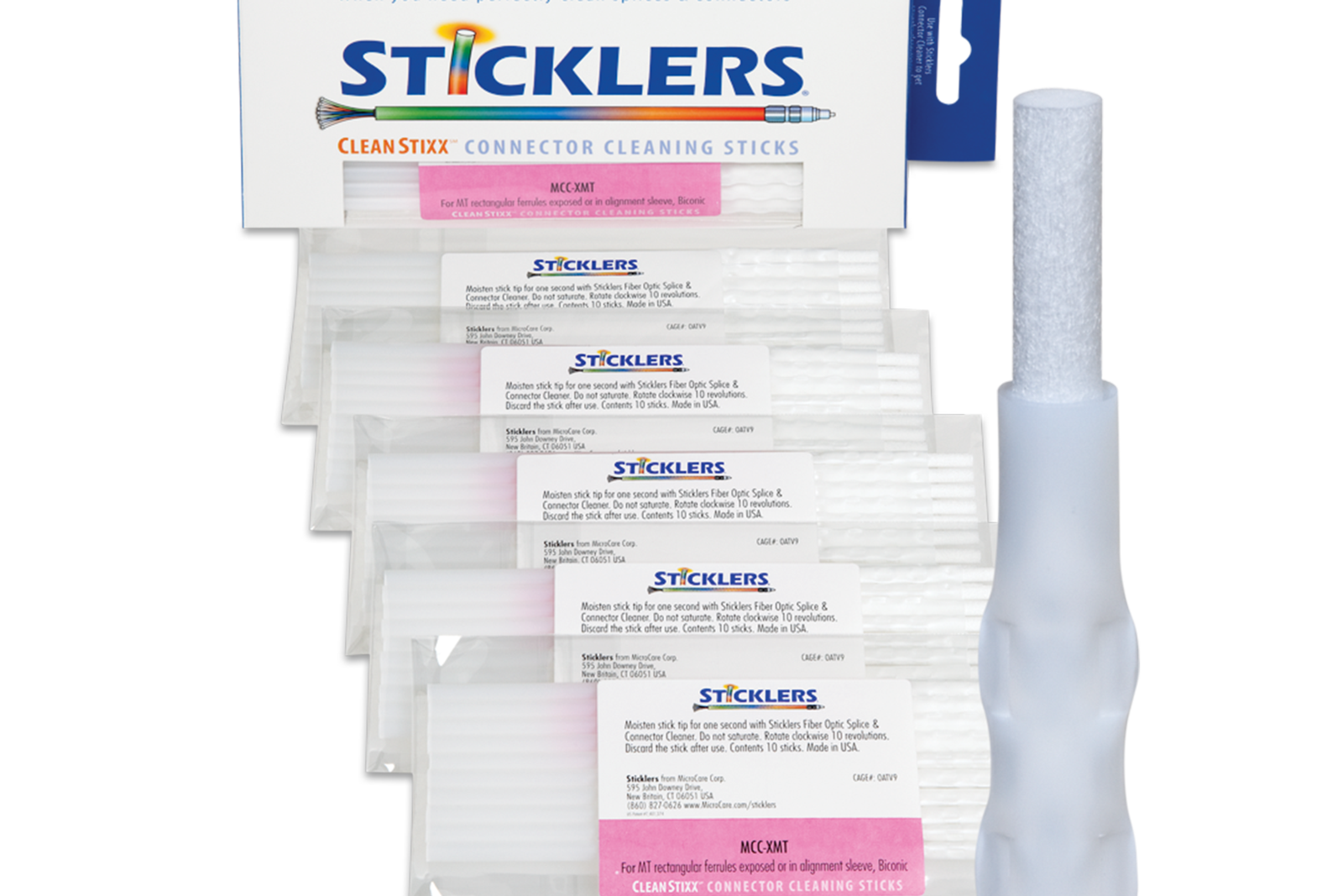 sticklers xmt clean stixx swabs for mpo fiber cleaners pink white mcc xmt