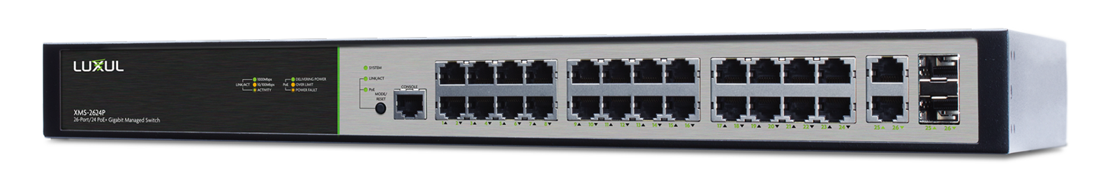 26 port 24 poe gigabit managed switch xms 2624p