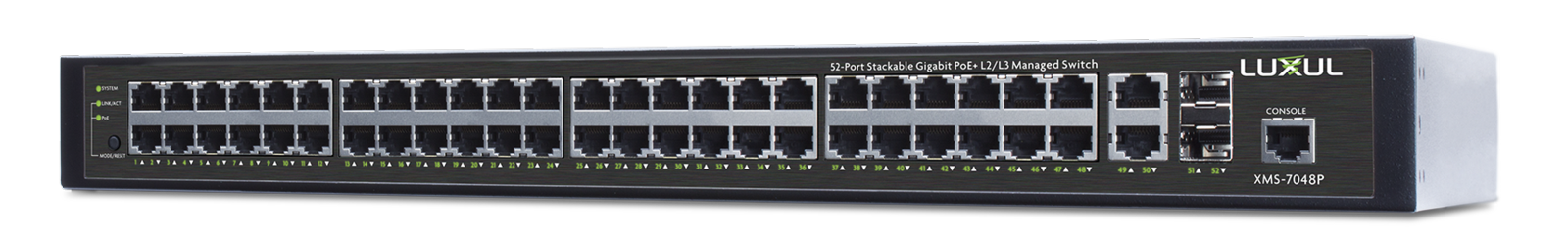 52 port stackable gigabit poe l2 l3 managed switch xms 7048